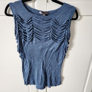 FOREVER 21 Fringe blue top, size S